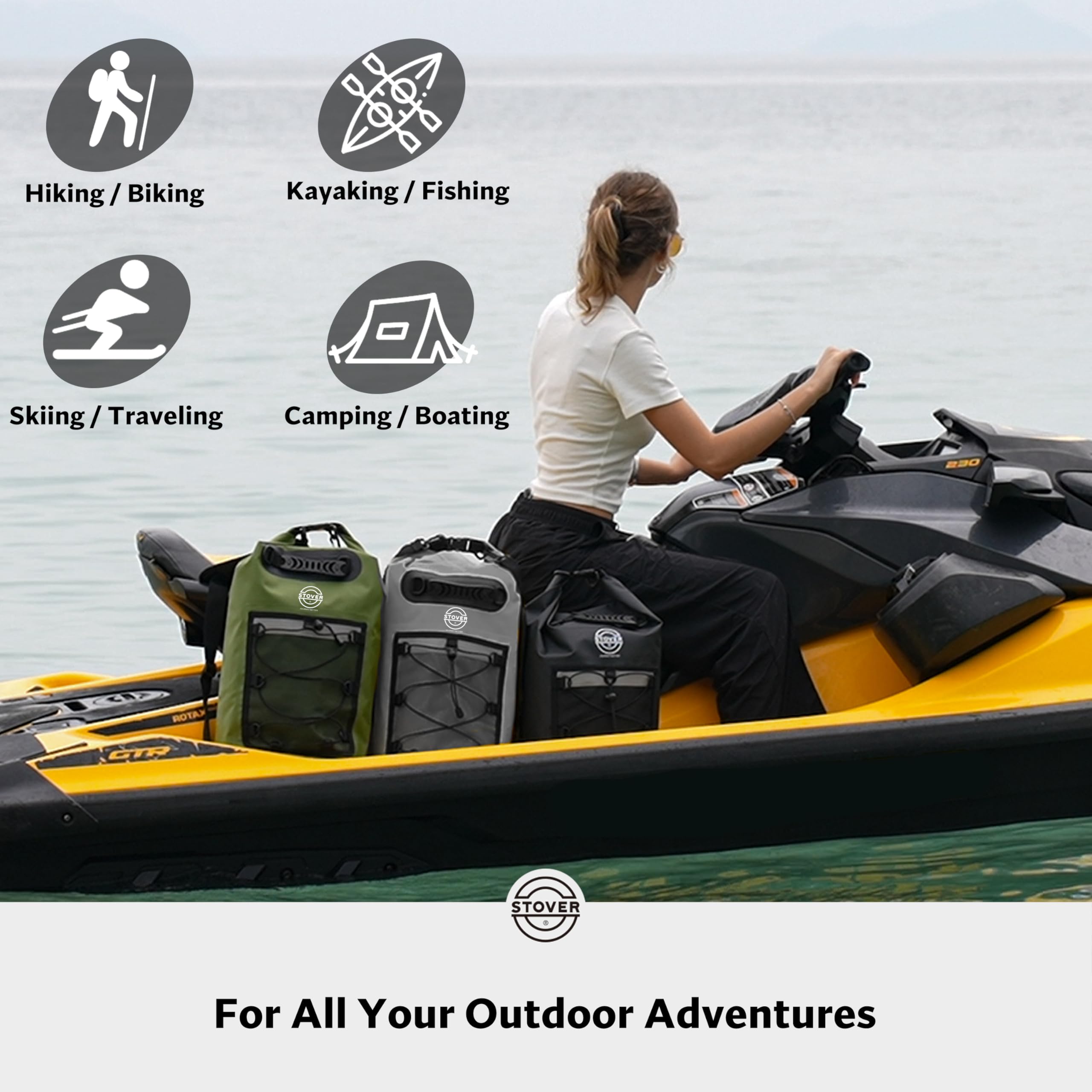 Waterproof Roll Top Dry Bag Backpack with Phone Case