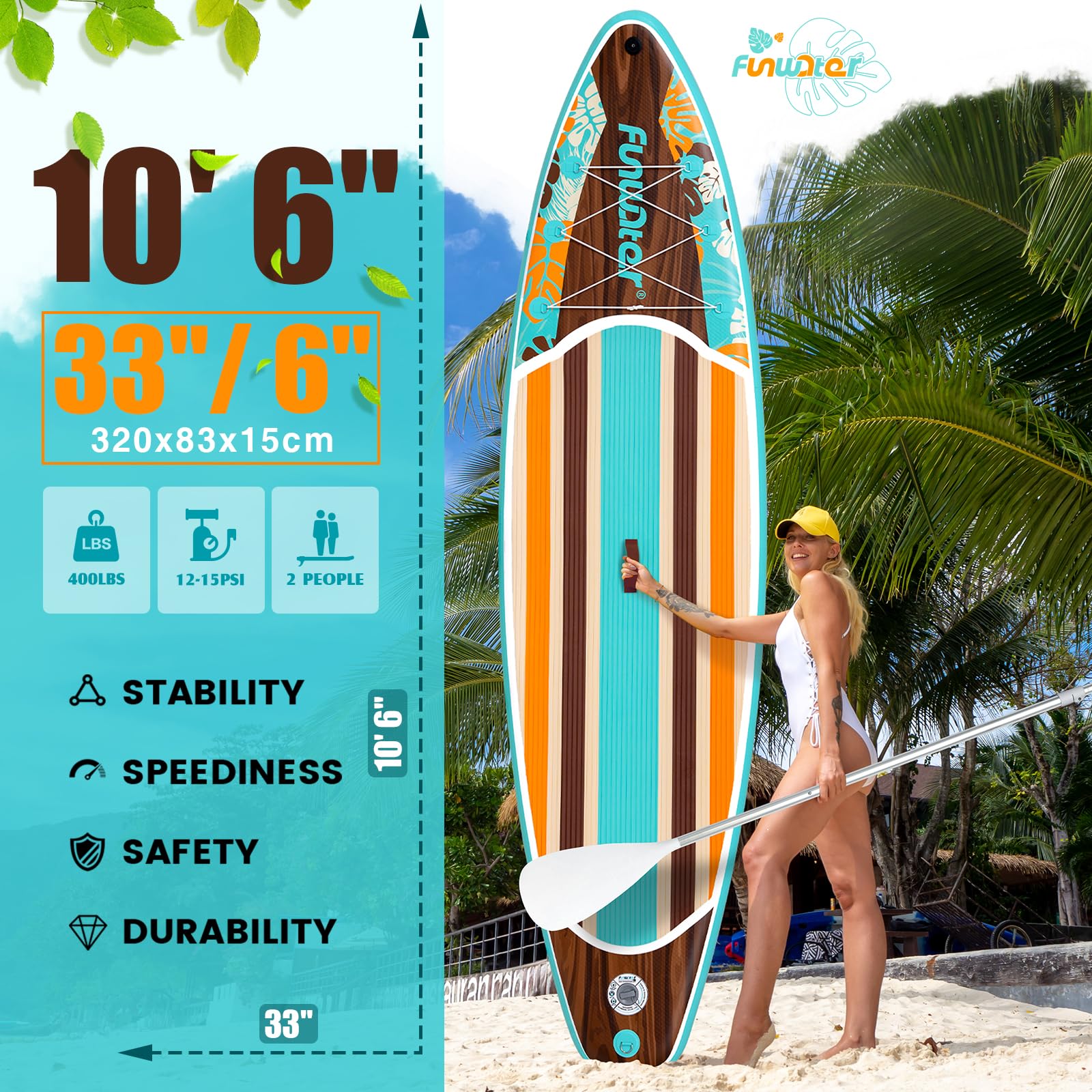 Inflatable Stand Up Paddle Board with Beginner SUP Accessories