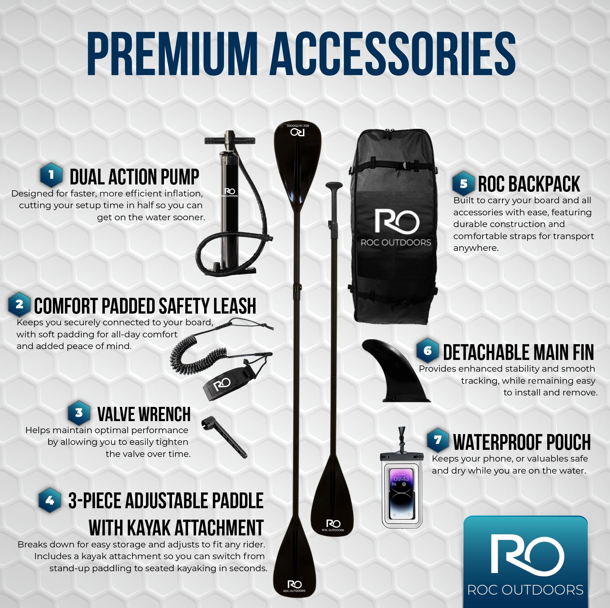 Wide Stable Inflatable Stand Up Paddle Board with Accessories