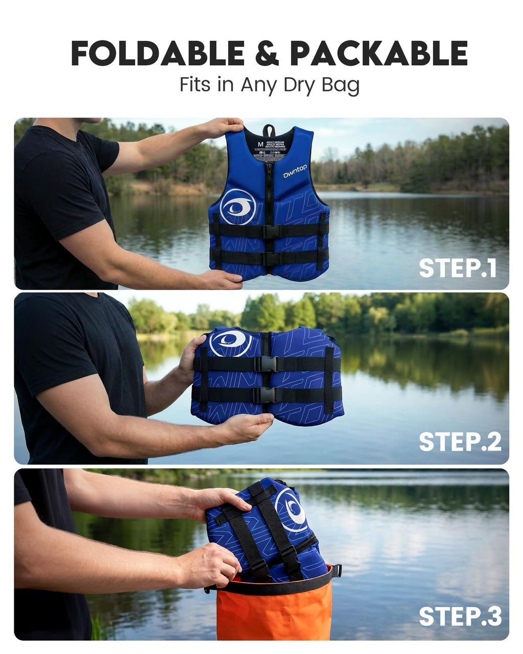 Adult Neoprene Swim Vest for Kayaking Boating and Fishing