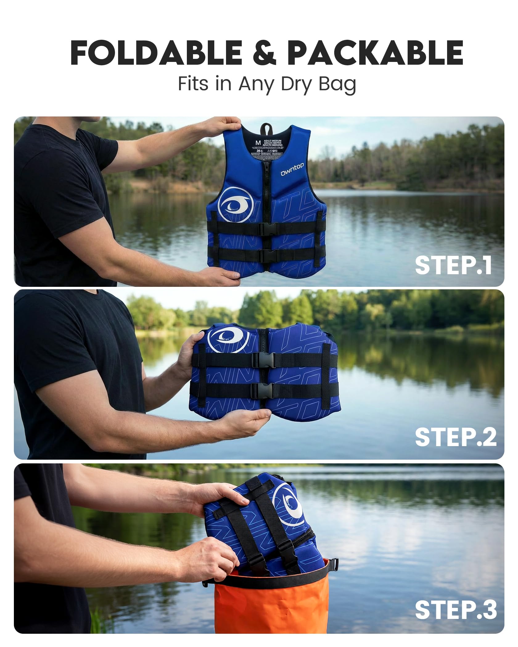 Adult Neoprene Swim Vest for Kayaking Boating and Fishing