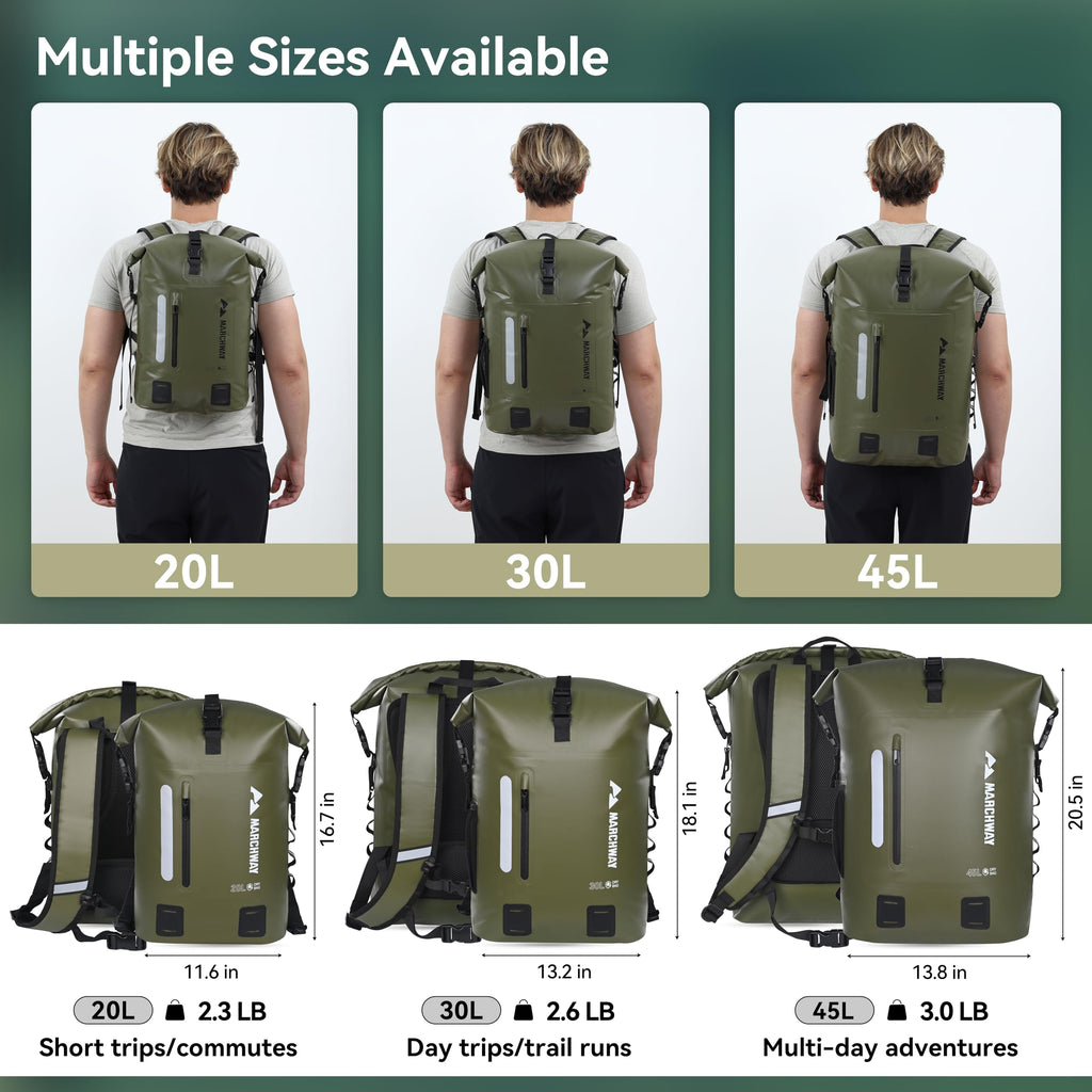 Waterproof Roll Top Floating Backpack with Cushioned Back