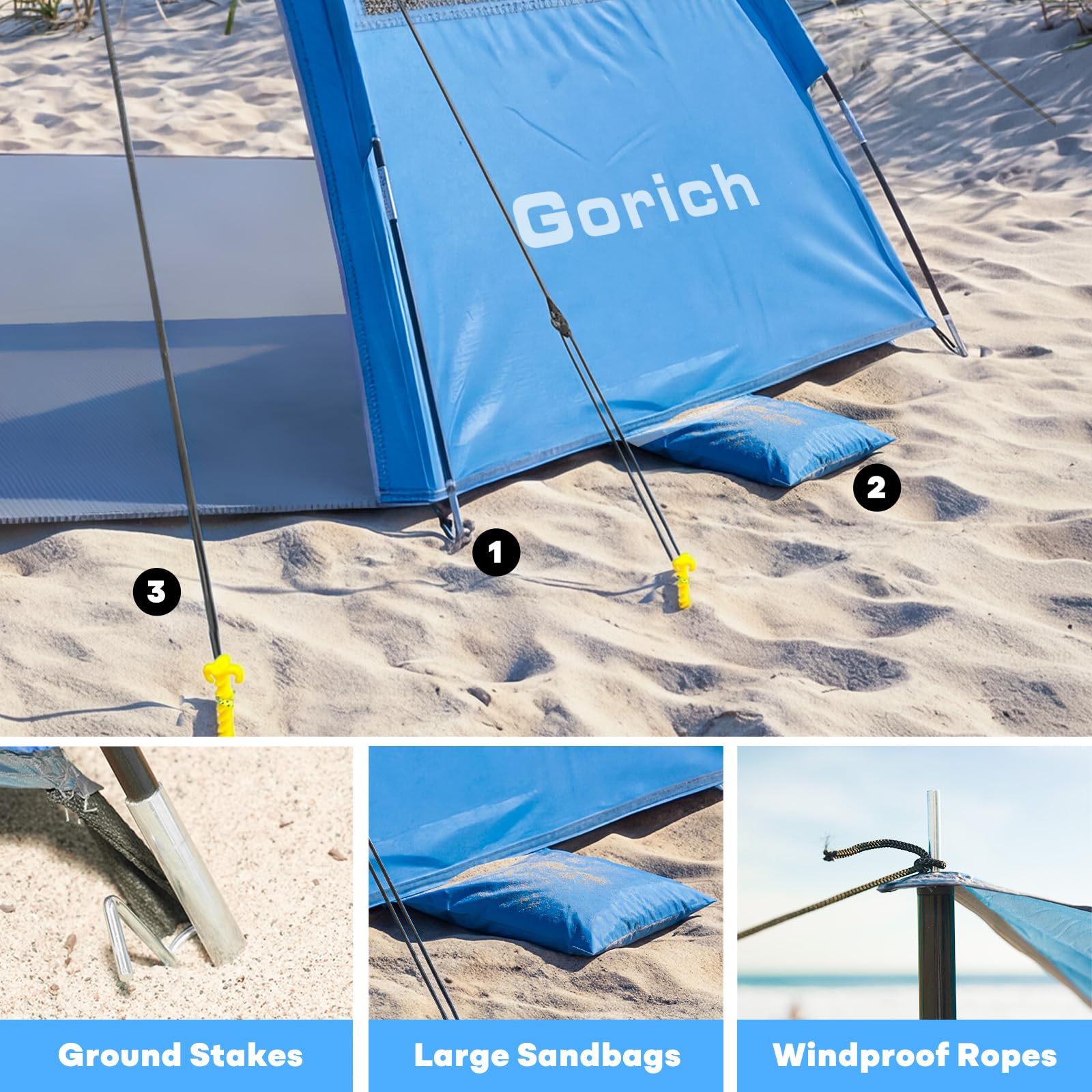 UPF50 Beach Tent Sun Shelter for Family Travel