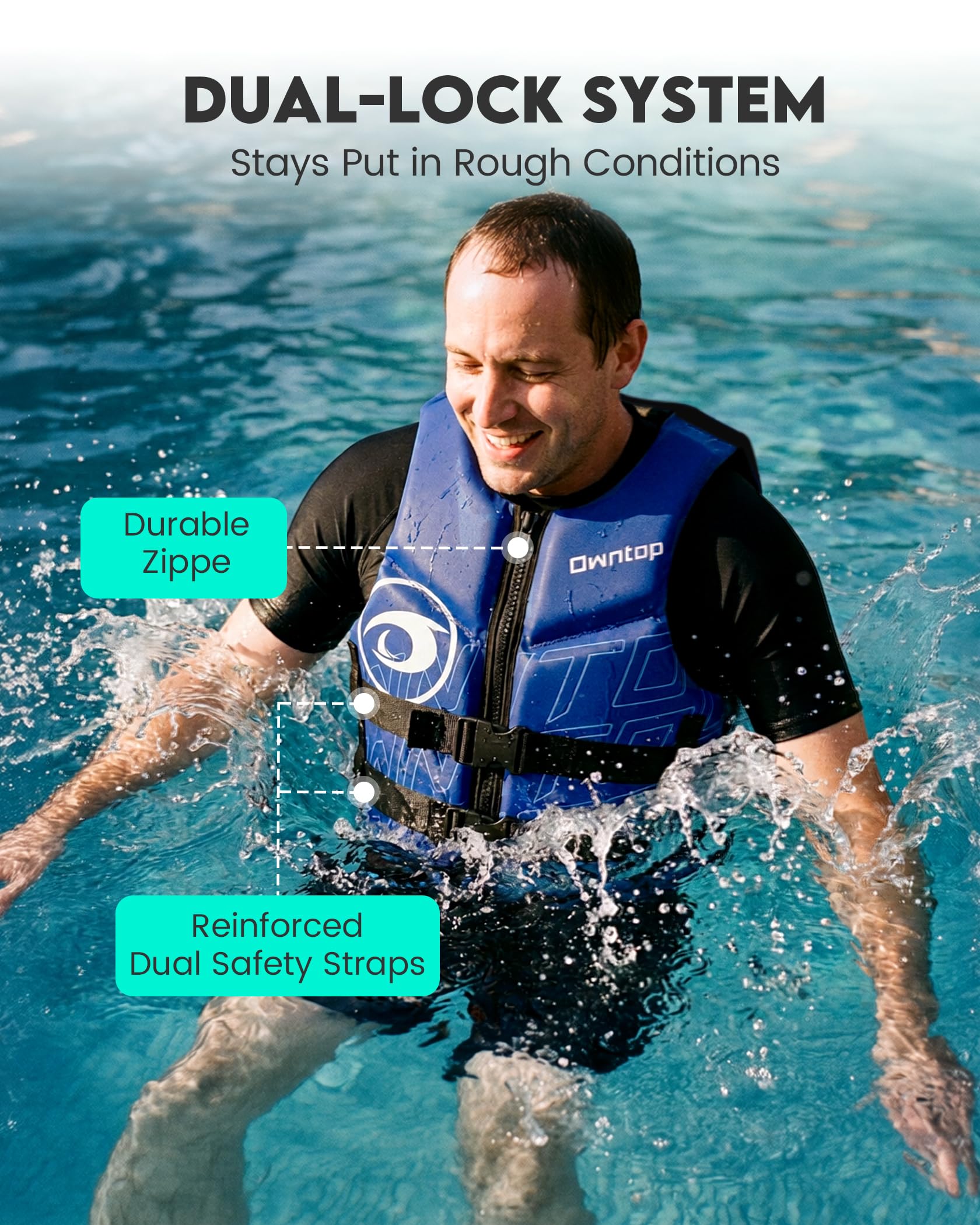 Adult Neoprene Swim Vest for Kayaking Boating and Fishing