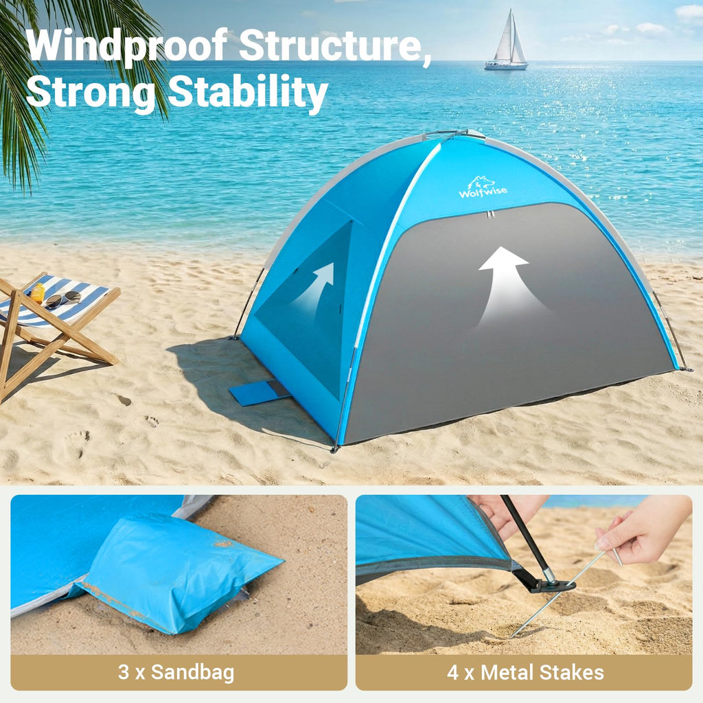 Portable Beach Tent Sun Shelter and Sunshade Cabana