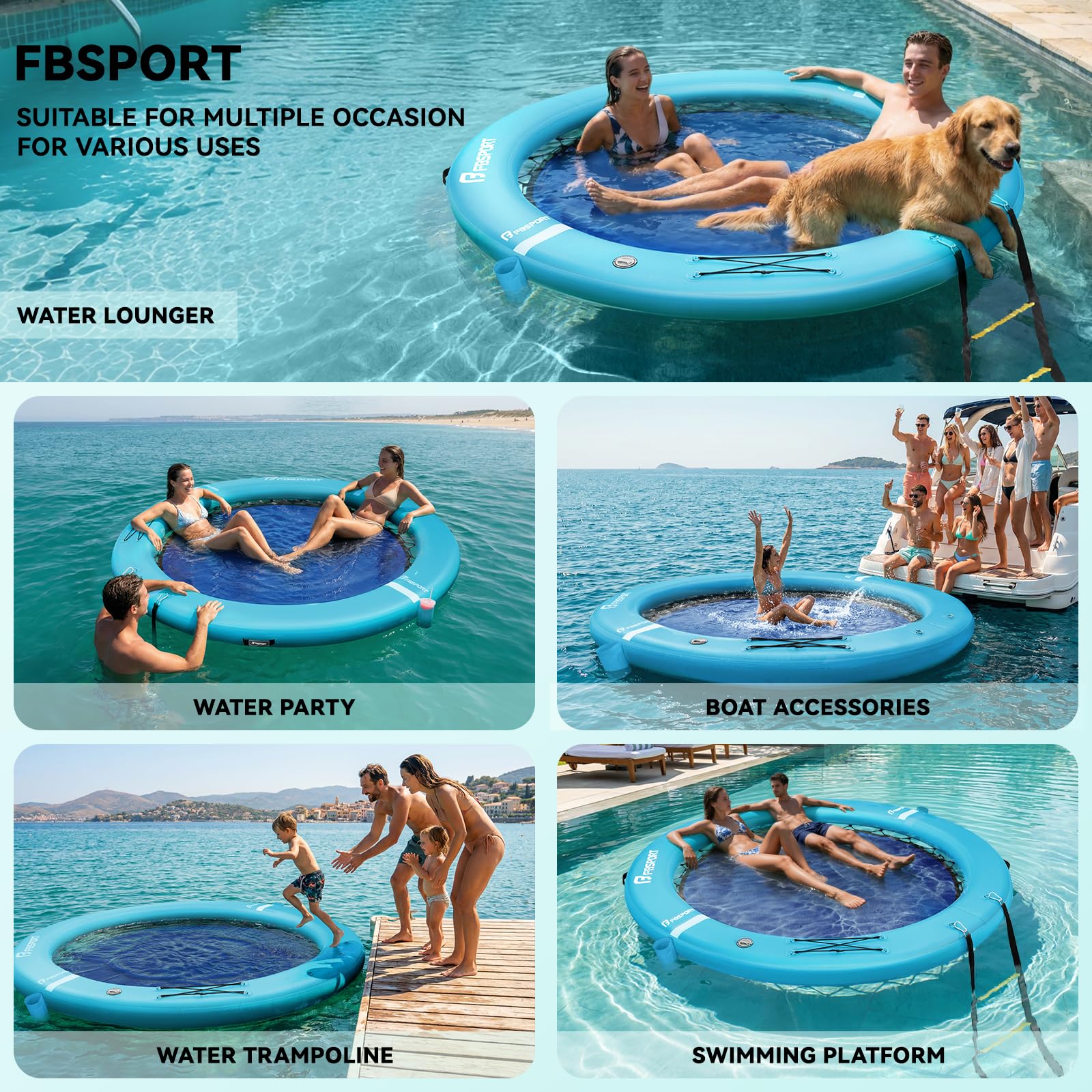 Inflatable Floating Water Hammock and Lake Dock Platform
