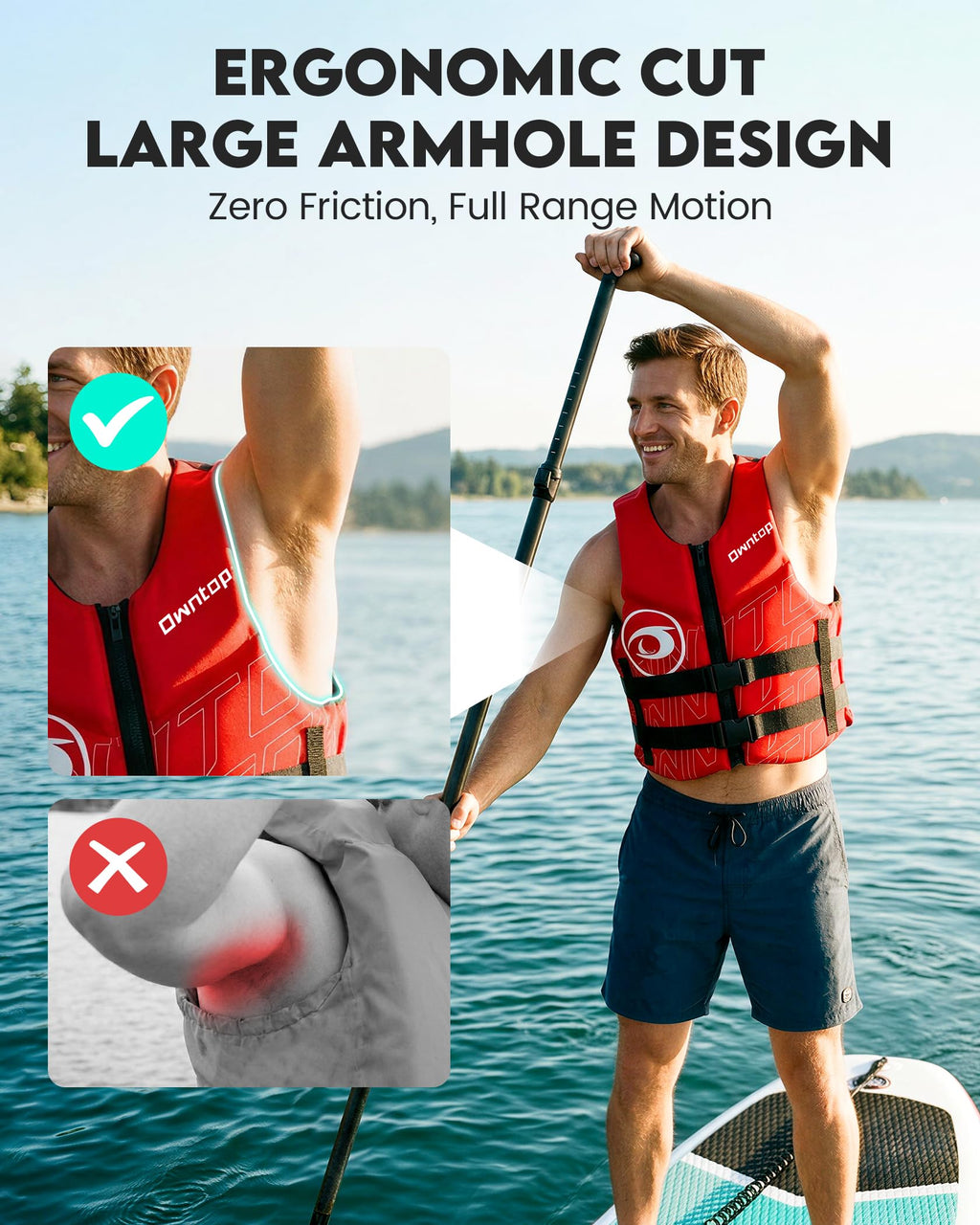 Adult Neoprene Swim Vest for Swimming Kayaking and Fishing