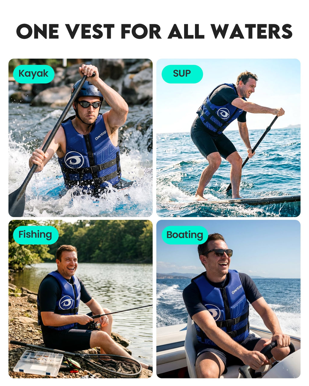 Adult Neoprene Swim Vest for Kayaking Boating and Fishing