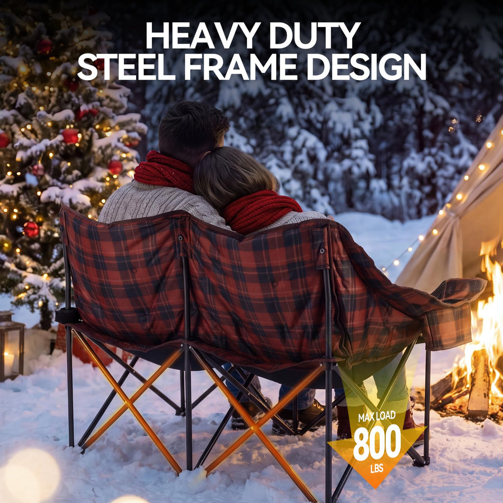 Double Camping Loveseat Chair for Two Adults Heavy Duty