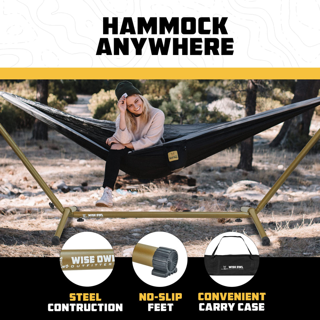 Adjustable Portable Hammock Stand with 440 lb Capacity