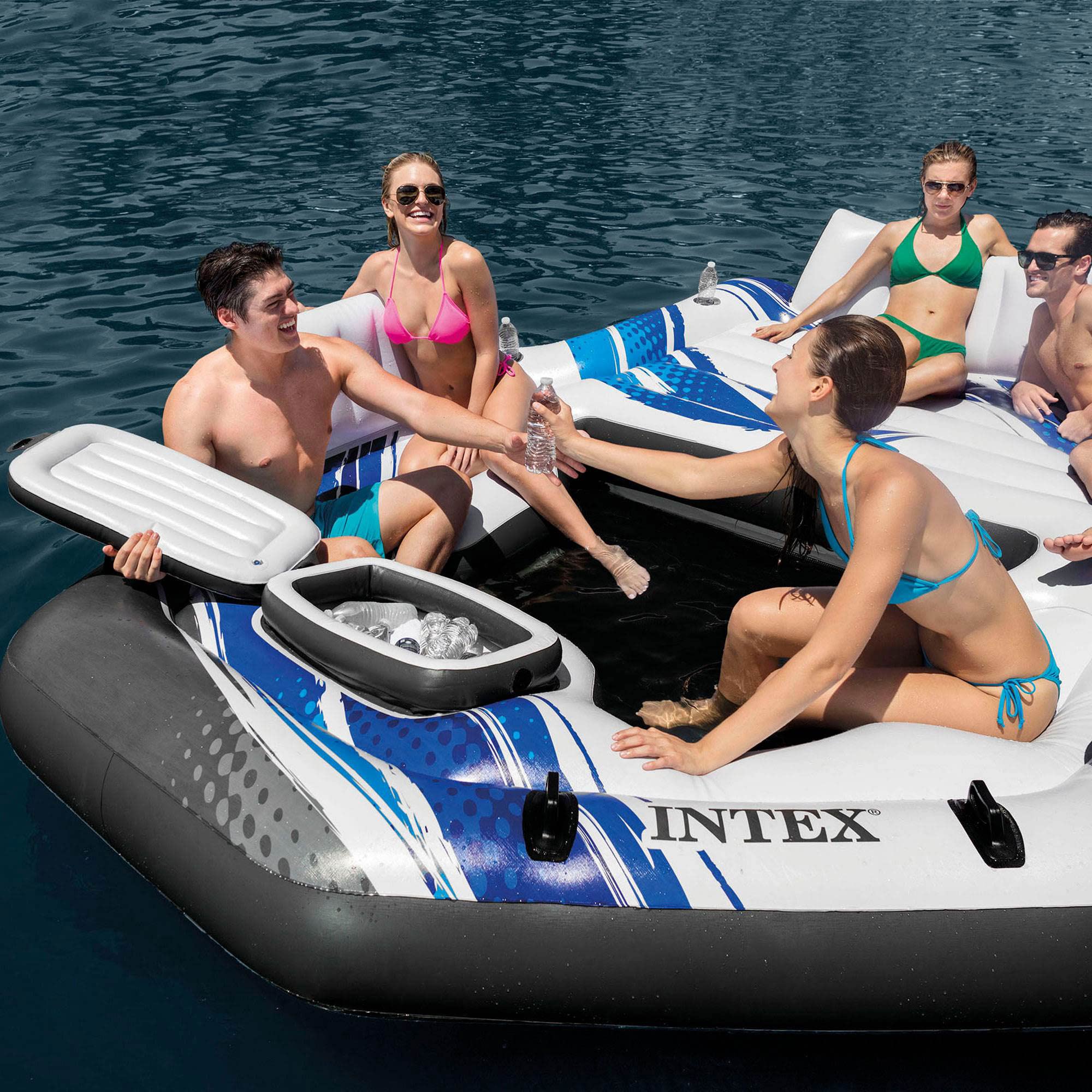5 Person Inflatable Floating Pool Island Raft for Adults