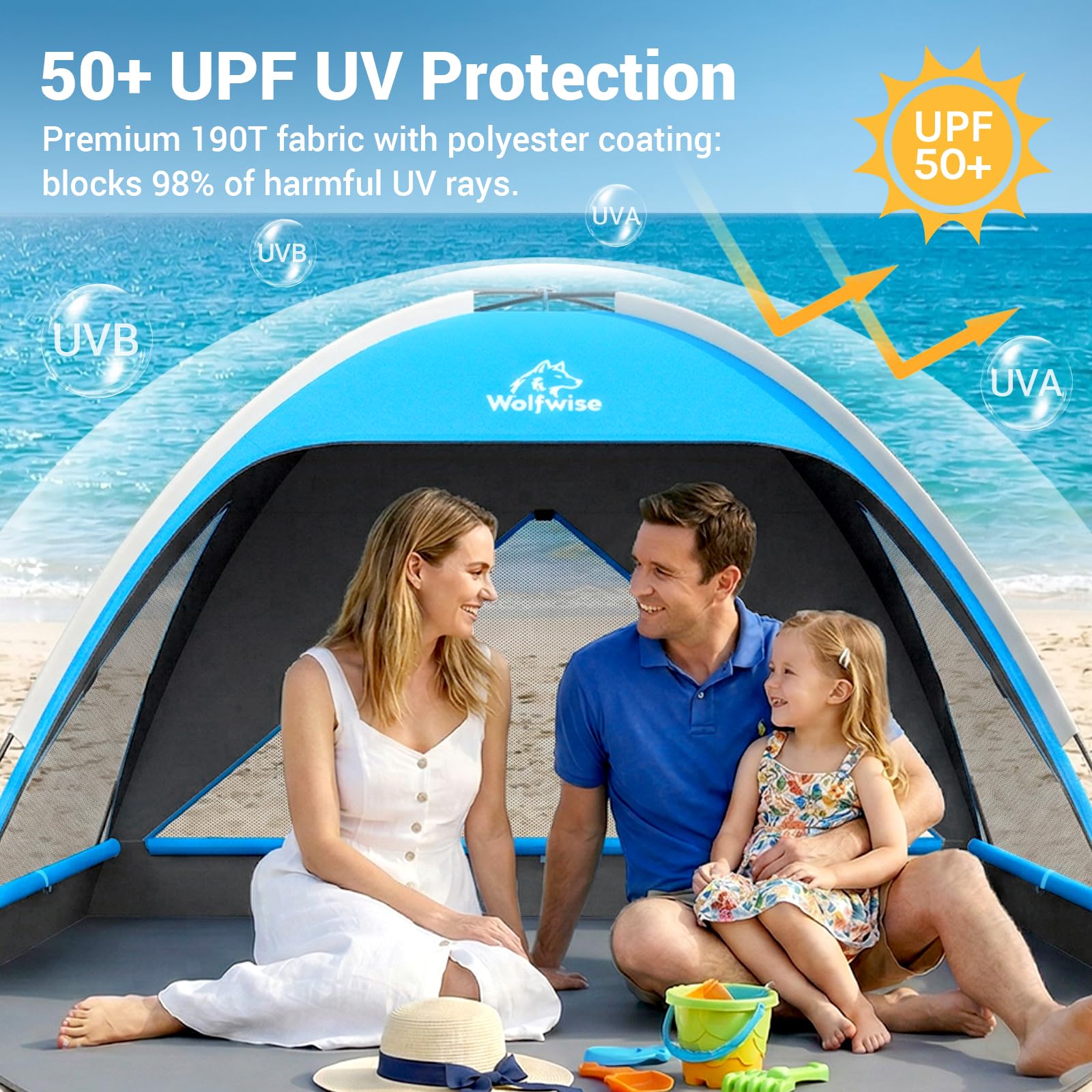 Portable Beach Tent Sun Shelter and Sunshade Cabana