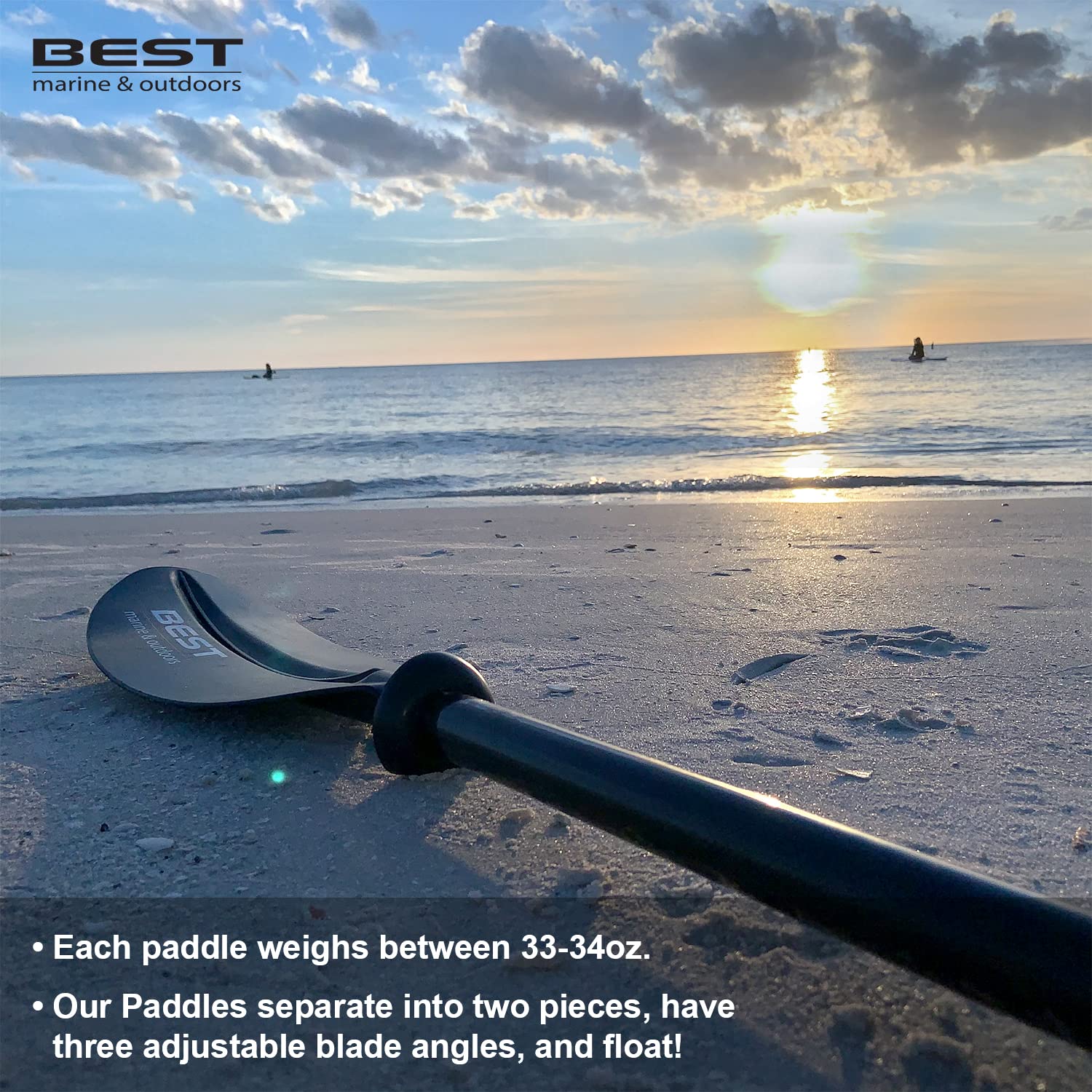 Lightweight Two Piece Carbon Fiber Kayak Paddle for Adults