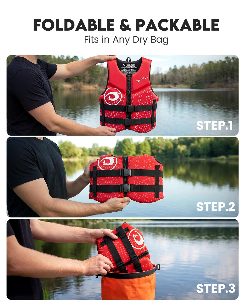 Adult Neoprene Swim Vest for Swimming Kayaking and Fishing