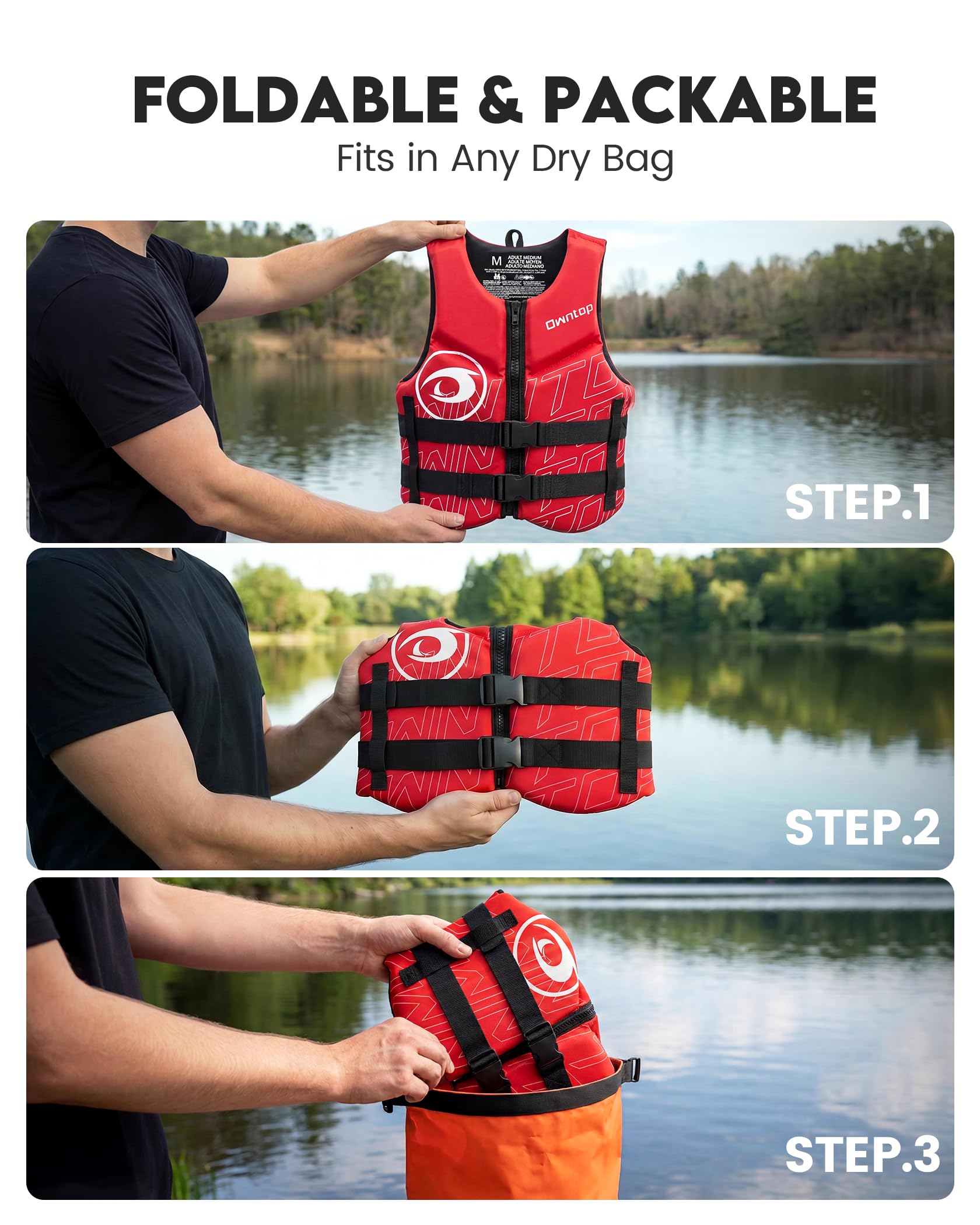 Adult Neoprene Swim Vest for Swimming Kayaking and Fishing