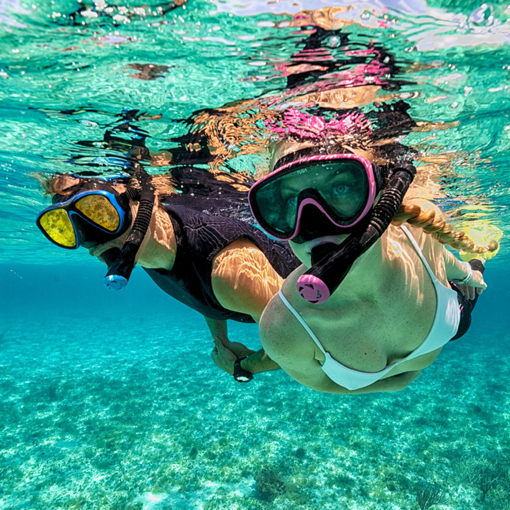 Adult Powerview Mask Dry Snorkel and Fins Travel Set
