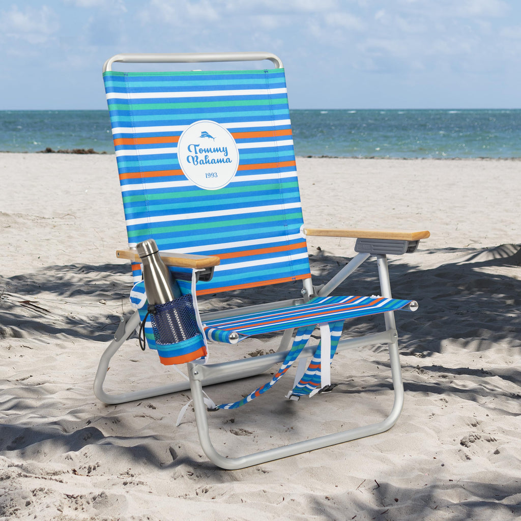 Extended Height Folding Backpack Beach Chair with 4 Positions