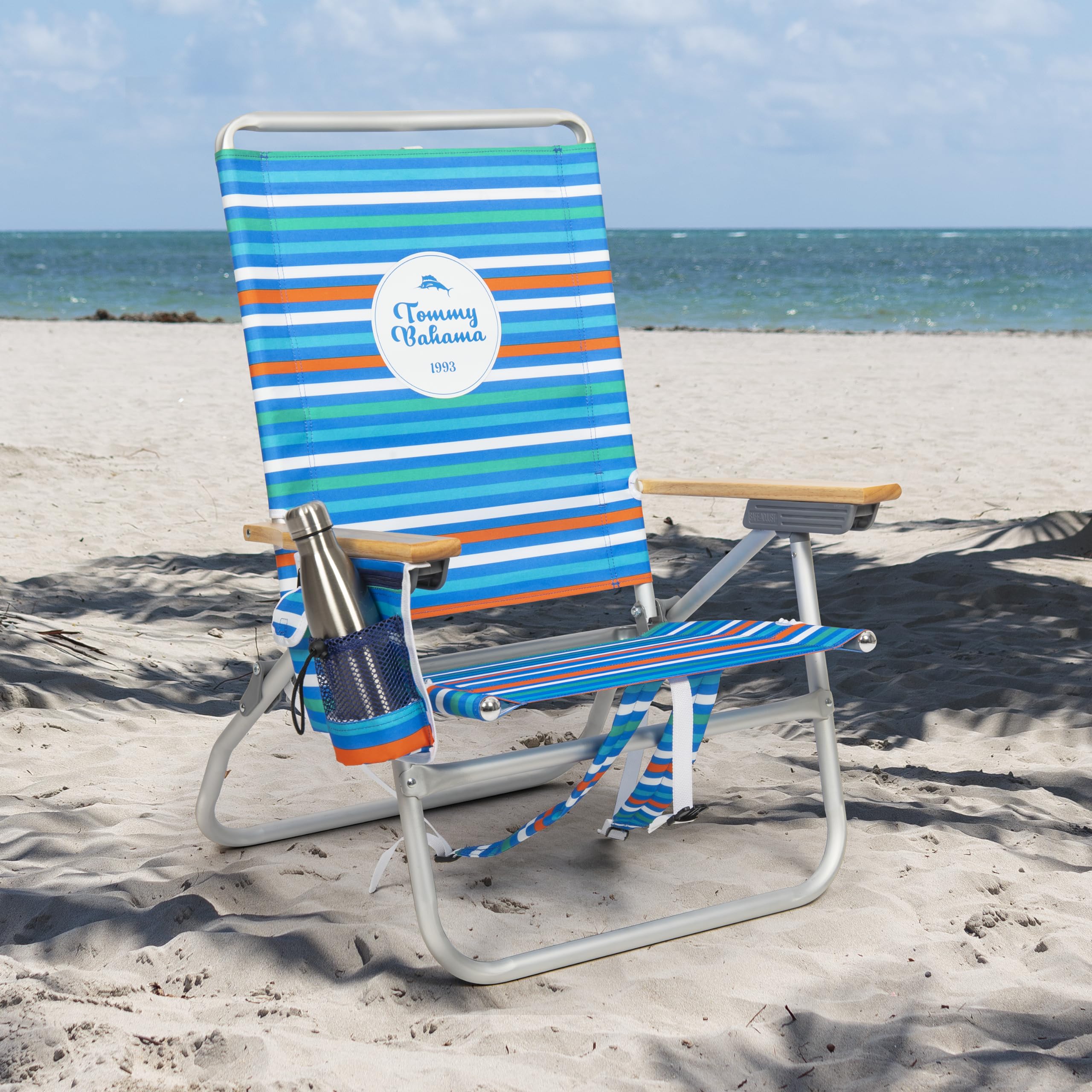 Extended Height Folding Backpack Beach Chair with 4 Positions
