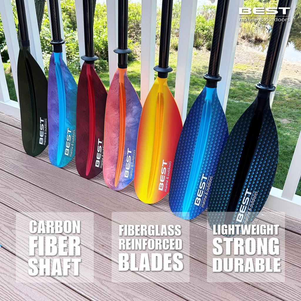 Lightweight Two Piece Carbon Fiber Kayak Paddle for Adults