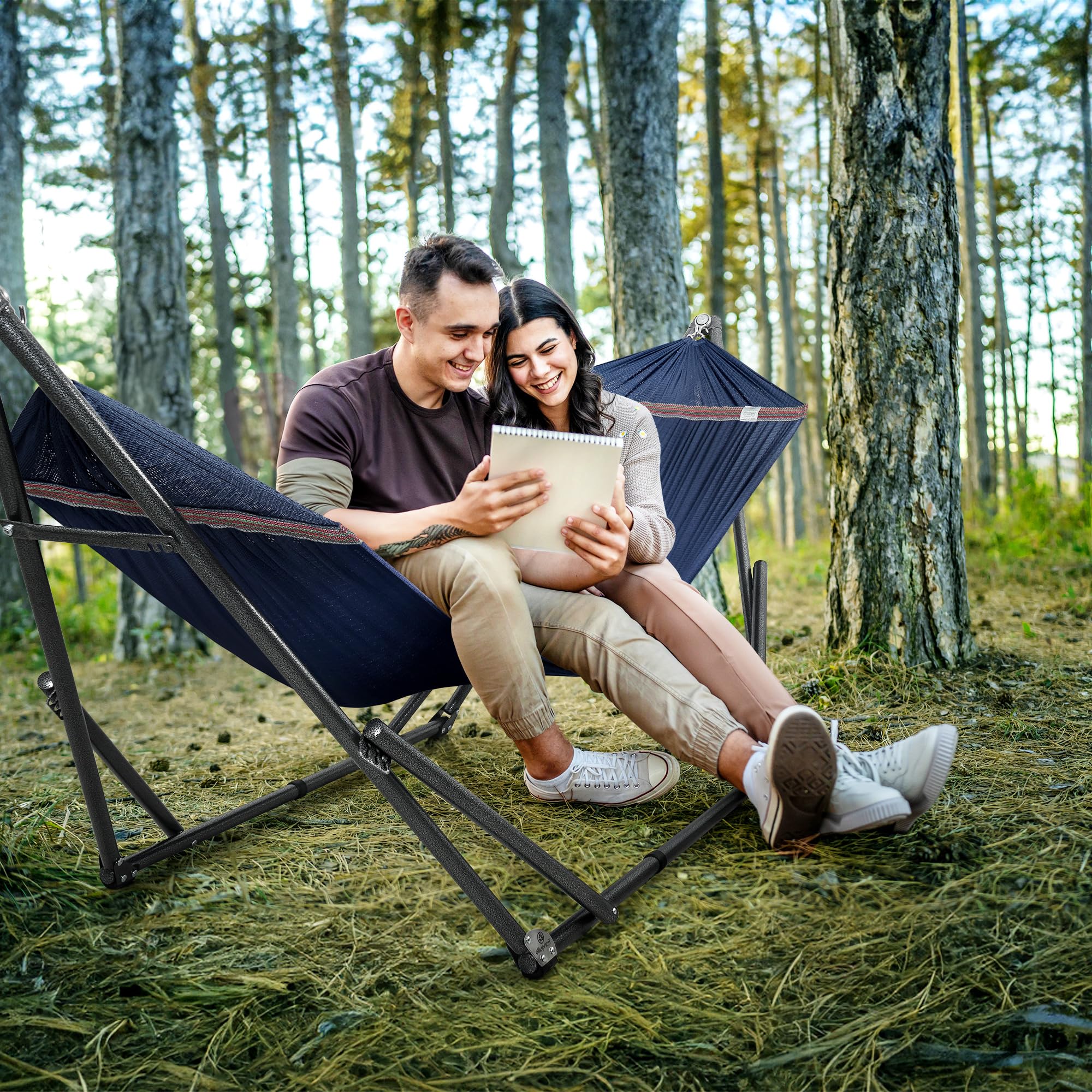 Portable Outdoor Hammock with Stand for Relaxing